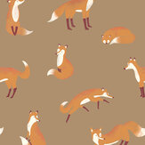 Papier peint Friendly Foxes - Bronze - Hohenberger. Cliquez pour en savoir plus et lire la description.