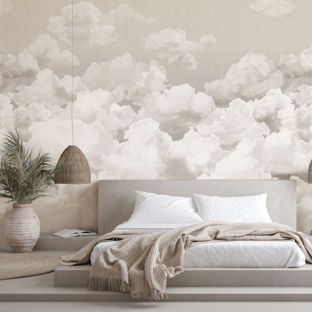 Clouds Mural - Taupe Grey - by Hohenberger