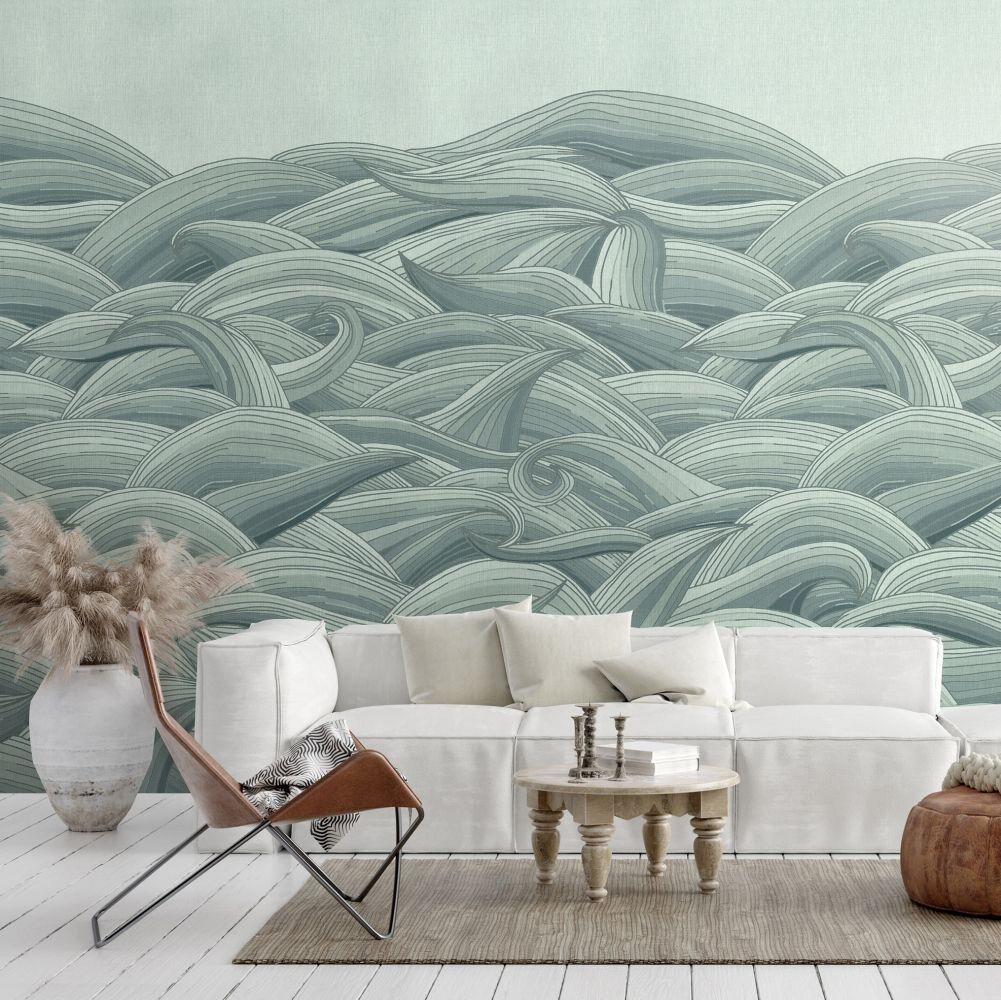 Waves Mural - Aqua - by Hohenberger