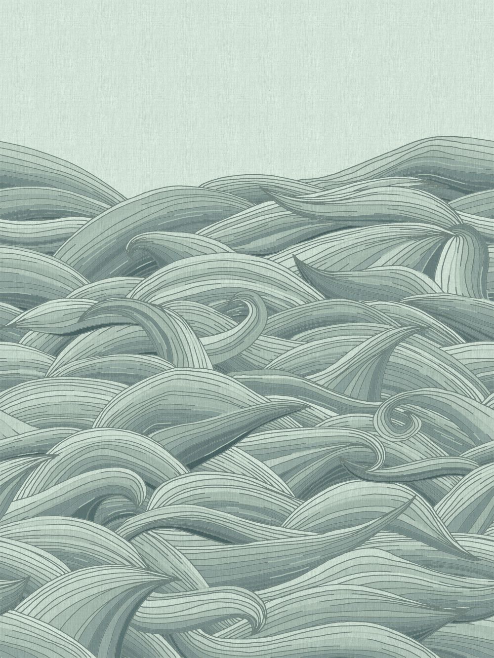 Waves Mural - Aqua - by Hohenberger