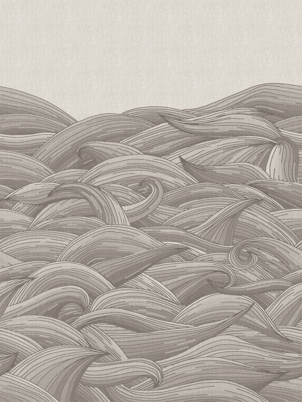 Waves Mural - Taupe Grey - by Hohenberger