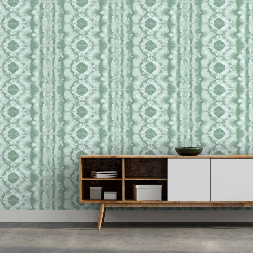Batik Wallpaper - Aqua - by Hohenberger