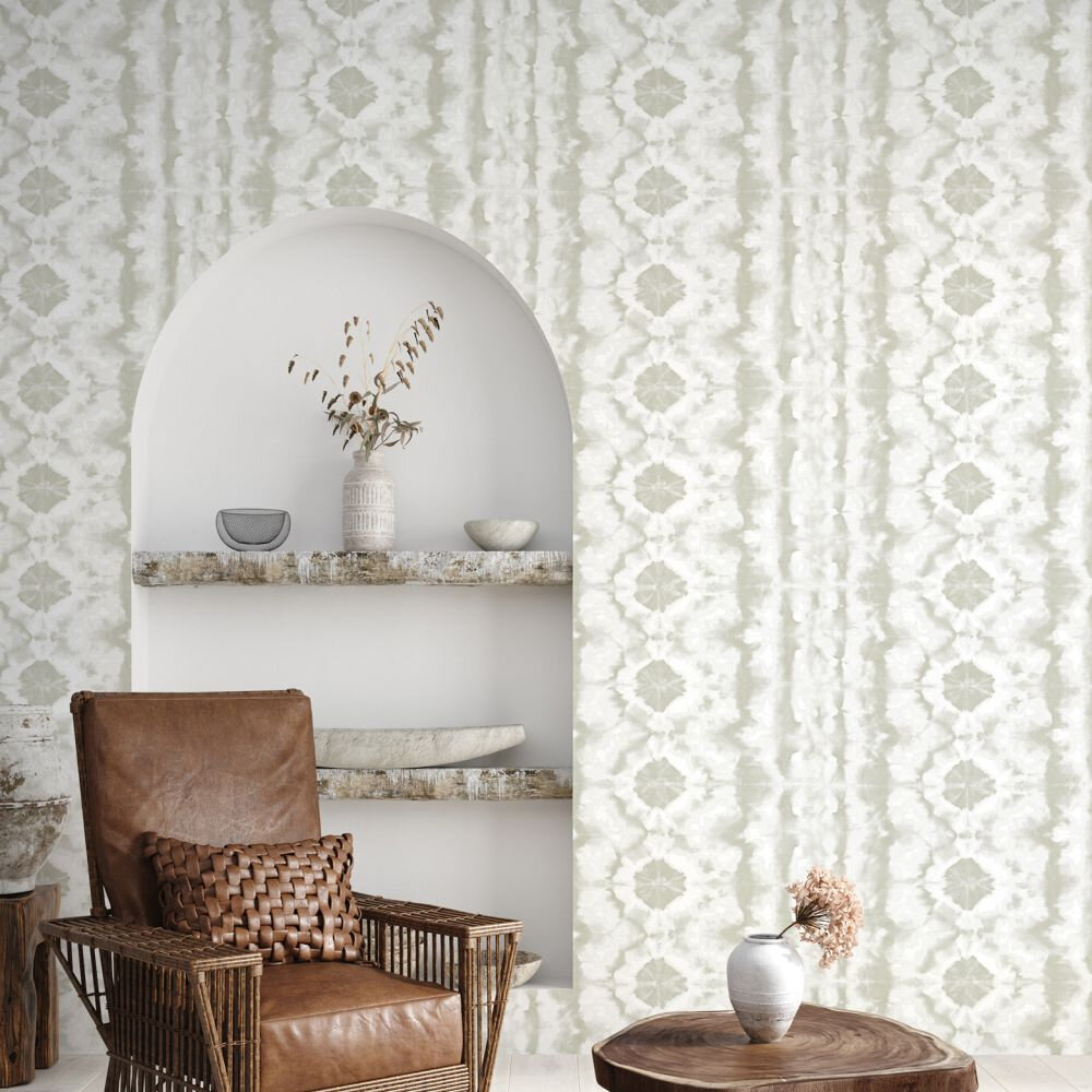 Batik Wallpaper - Taupe Grey - by Hohenberger