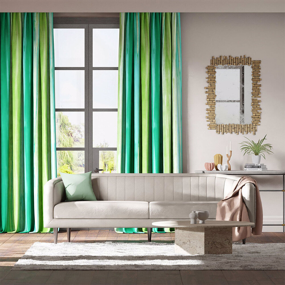 Rewilded  Fabric - Emerald/ Azurite/ Palm - by Harlequin
