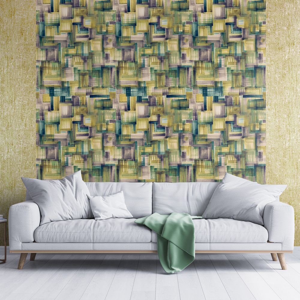 Brush Wallpaper - Green Gold - by Hohenberger