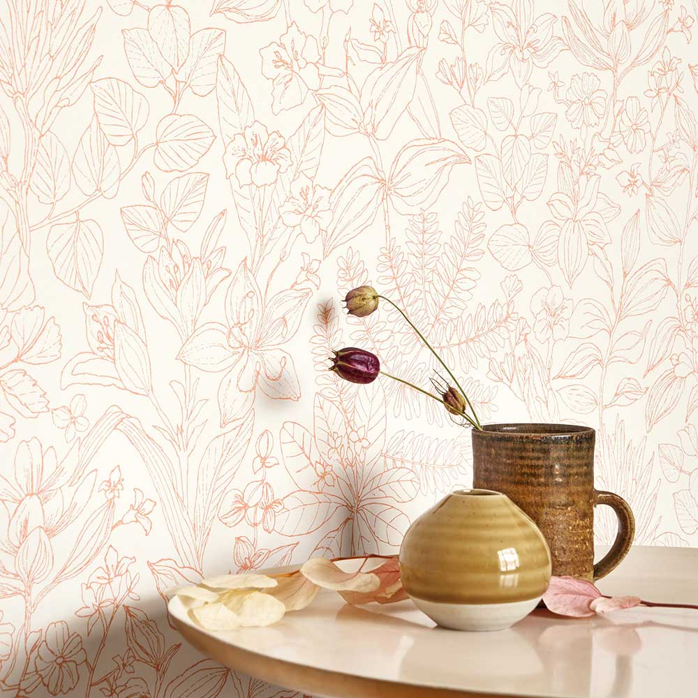 Esquisse Wallpaper - Corail - by Casadeco