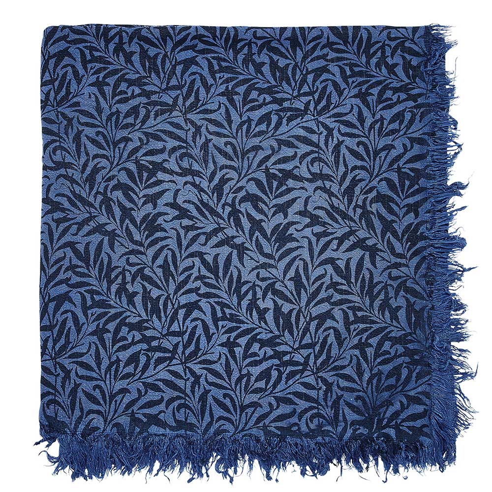 Acanthus / Pimpernel Throw - Blue Woad - by Morris