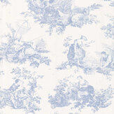 Scene d ete Wallpaper - Bleu Porcelaine - by Casadeco. Click for more details and a description.