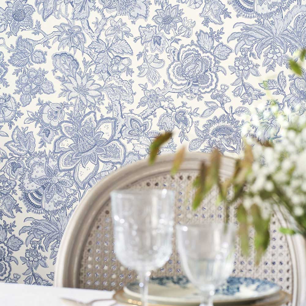 Provence Wallpaper - Bleu Porcelaine - by Casadeco
