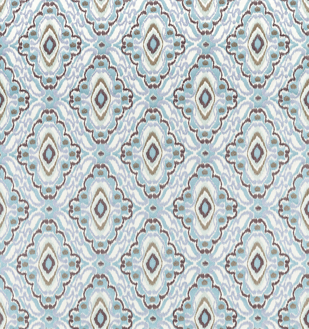 Ixora  Fabric - Sky/ Seaglass/ Sketched - by Harlequin