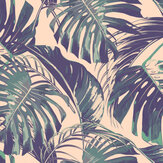 Palm Leaves Medium Mural - Blush & Jade - by Origin Murals. Click for more details and a description.