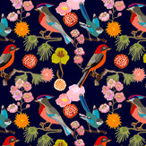 Floral Birds Medium Mural - Ink - by Origin Murals. Click for more details and a description.