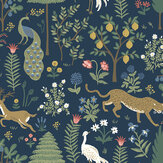Menagerie Wallpaper - Blue - by Rifle Paper Co.. Click for more details and a description.