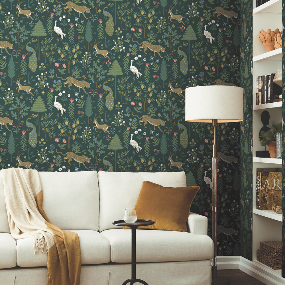 Menagerie Wallpaper - Green - by Rifle Paper Co.