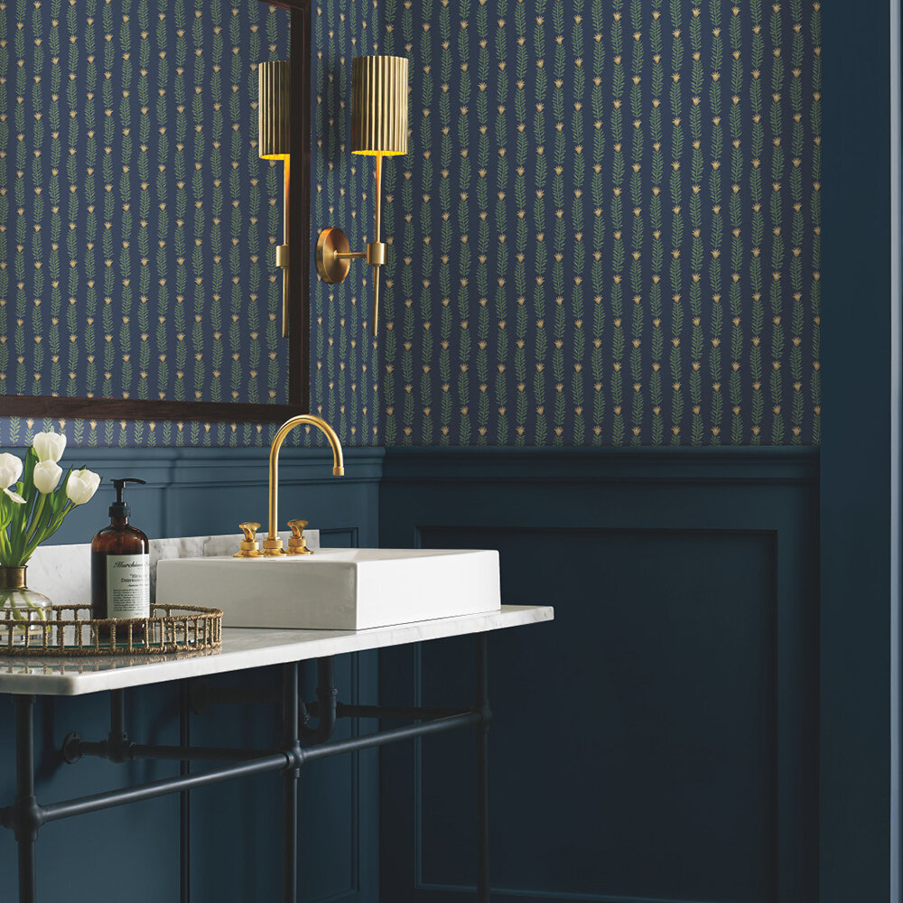 Eden Wallpaper - Navy - by Rifle Paper Co.