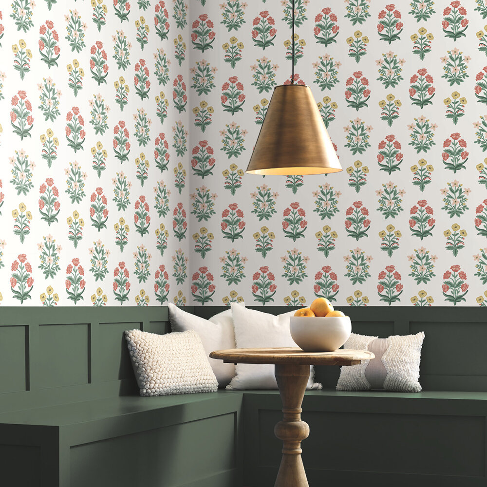 Mughal Rose Wallpaper - White - by Rifle Paper Co.