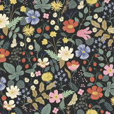 Strawberry Fields Wallpaper - Black - by Rifle Paper Co.. Click for more details and a description.