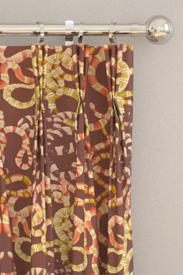 Serpenti Velvet  Curtains - Brazilian Rosewood/ Grounded/ Amber Light - by Harlequin. Click for more details and a description.