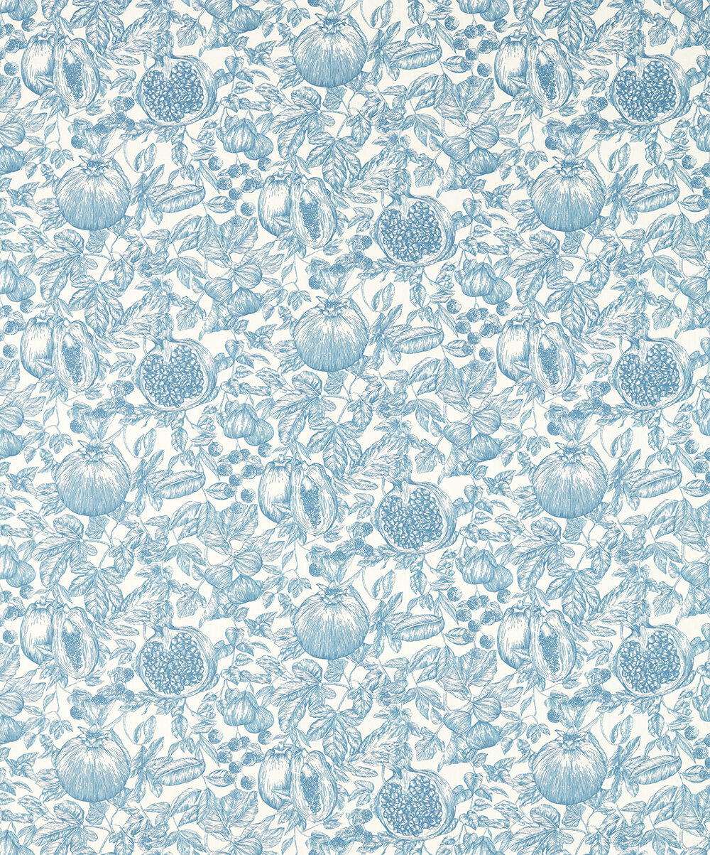 Melograno  Fabric - Celestial/ Fig Blossom - by Harlequin
