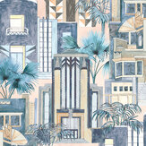 Downtown Deco Wallpaper - Pastel Blue - by Brand McKenzie. Click for more details and a description.