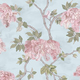 Feather Palm Wallpaper - Sky Blue - by Brand McKenzie. Click for more details and a description.