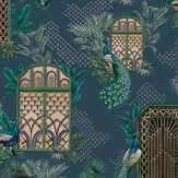Peacock Manor Wallpaper - Indigo - by Brand McKenzie. Click for more details and a description.