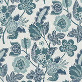 Jacobean Wallpaper - Teal - by A Street Prints. Click for more details and a description.