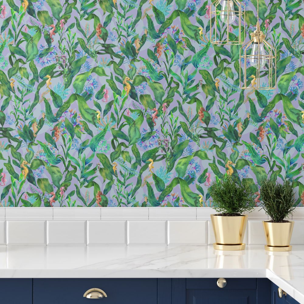 Seahorse Mangrove Wallpaper - Spring Green - by Brand McKenzie