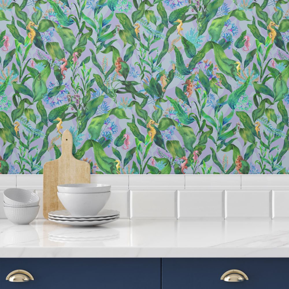 Seahorse Mangrove Wallpaper - Spring Green - by Brand McKenzie
