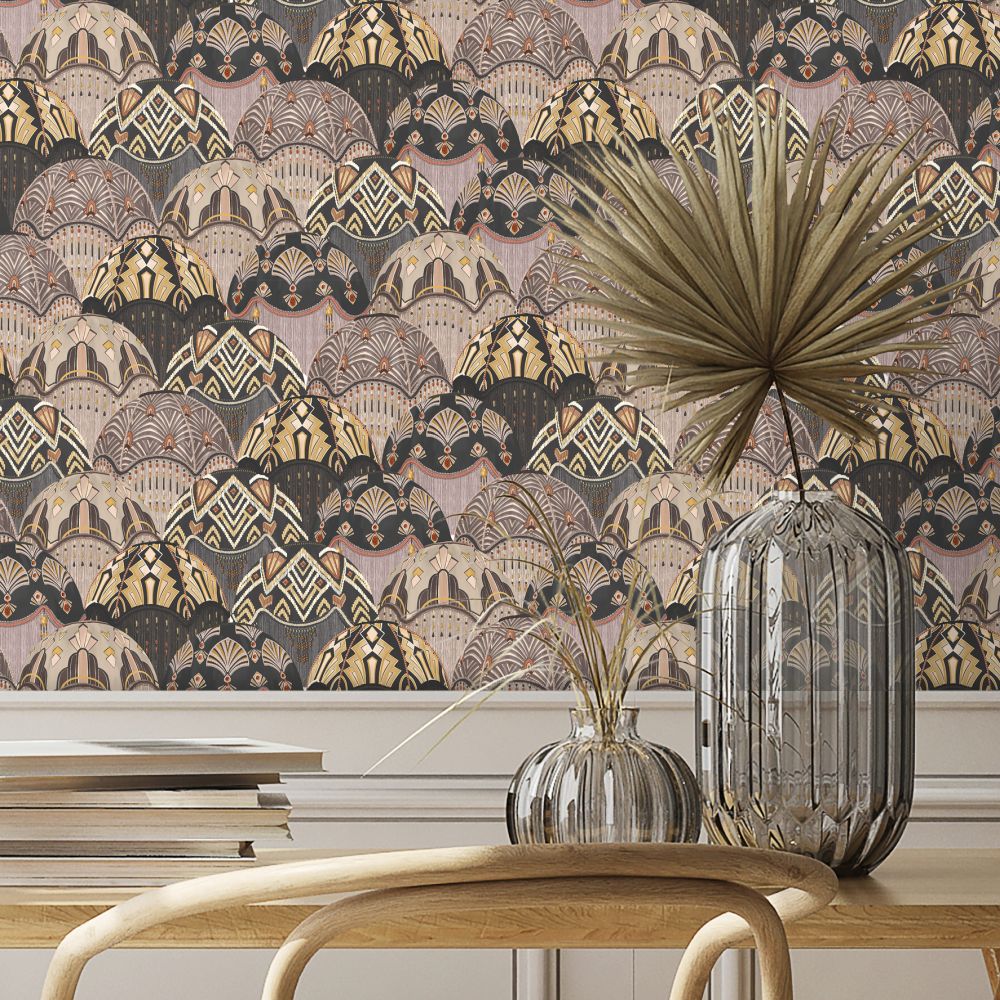 Silk Shades Wallpaper - Charcoal - by Brand McKenzie