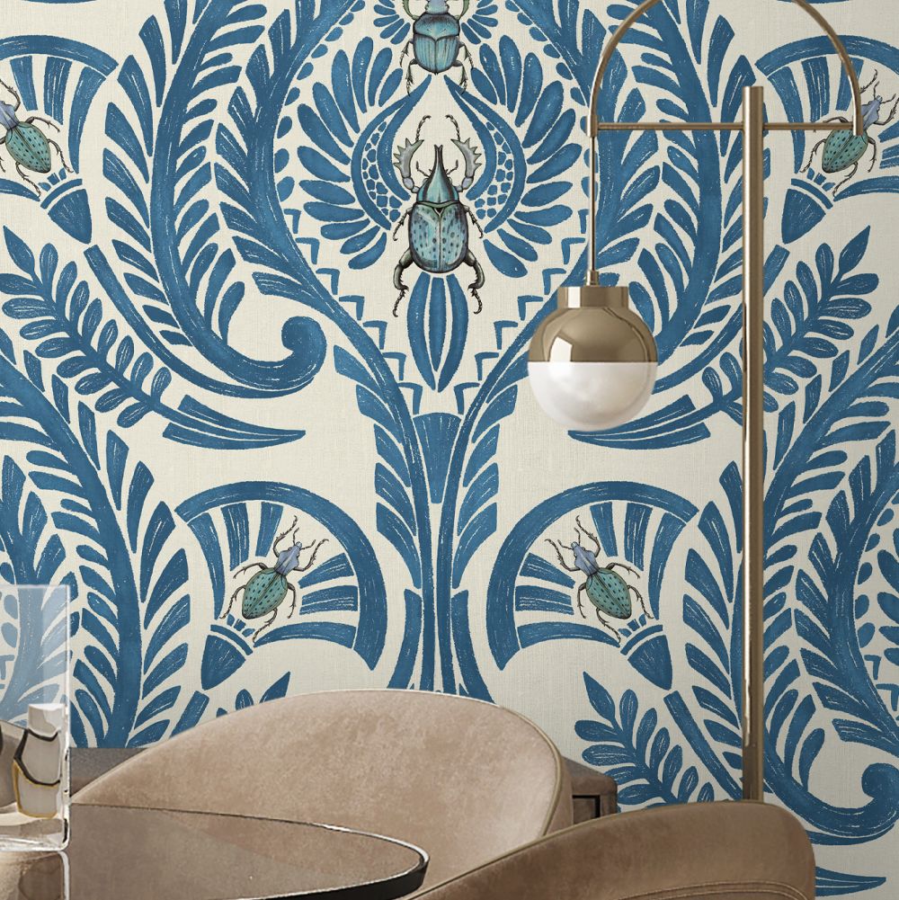 The Great Damask by Brand McKenzie - Azure Blue - Wallpaper : Wallpaper  Direct