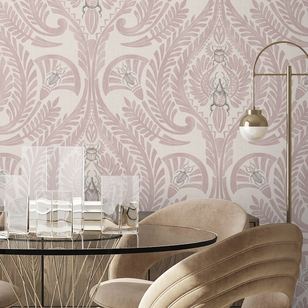 The Great Damask Wallpaper - Dusky Pink - by Brand McKenzie