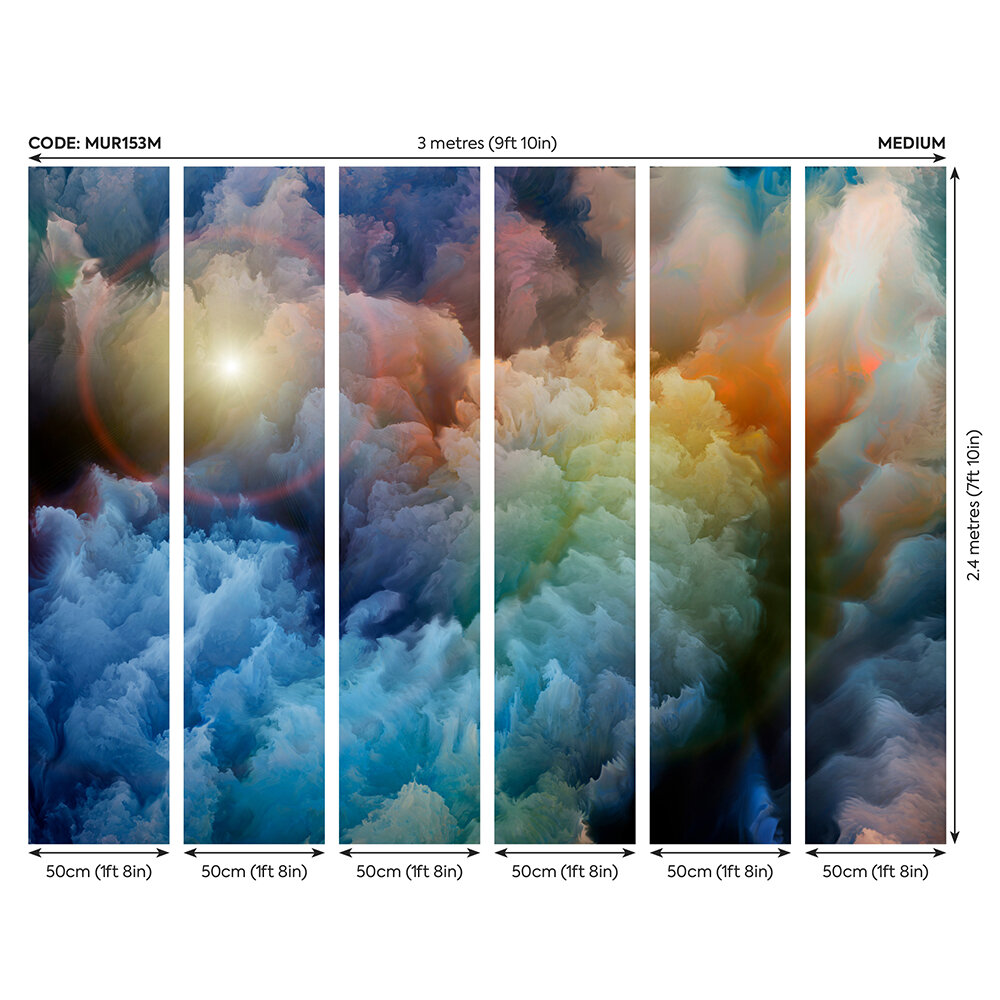 Moody Clouds Mural - Multi - by Origin Murals