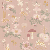 Old Garden Wallpaper - Dusty Rose - by Majvillan. Click for more details and a description.
