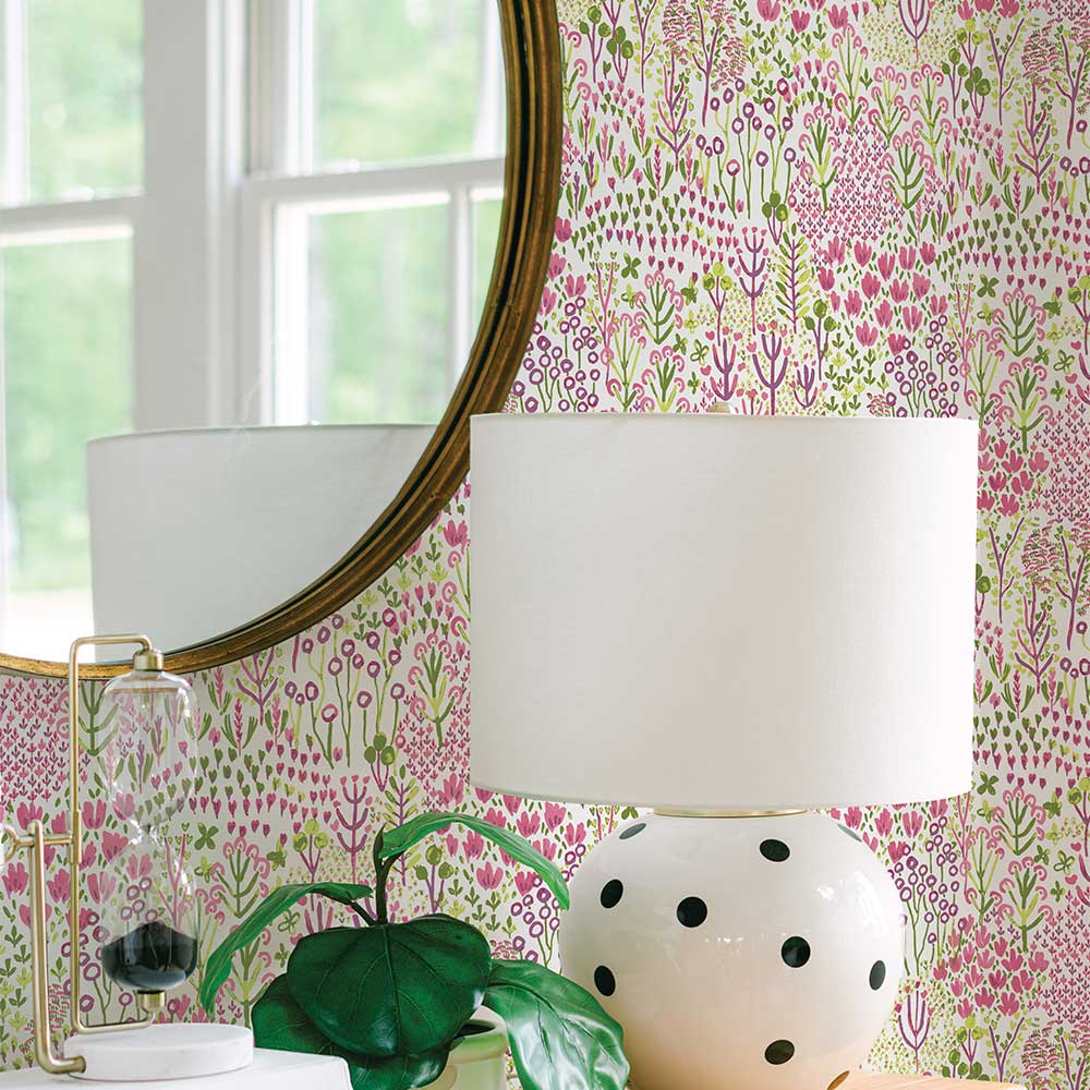 Pasture Wallpaper - Pink - by A Street Prints