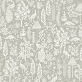 Menagerie Toile Wallpaper - Grey & White - by Rifle Paper Co.. Click for more details and a description.