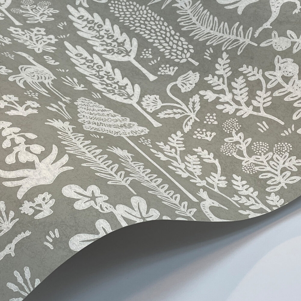 Menagerie Toile Wallpaper - Grey & White - by Rifle Paper Co.