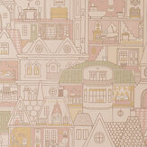Dollhouse Wallpaper - Sunny Pink - by Majvillan. Click for more details and a description.