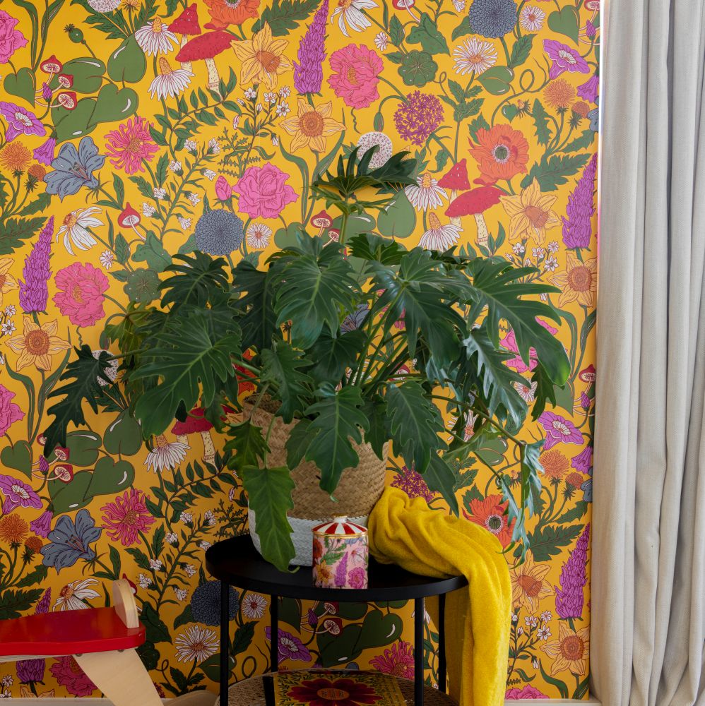 Bloom Wallpaper - Mimosa Yellow - by Wear The Walls