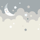 Nighttime Children's Sky Medium Mural - Dove Grey - by Origin Murals. Click for more details and a description.