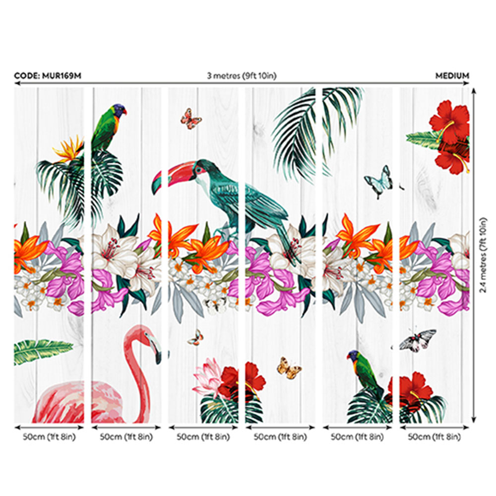 Birds of Paradise Mural - Multi - by Origin Murals