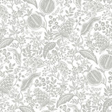 Pomegranate Wallpaper - White & Metallic Silver - by Rifle Paper Co.. Click for more details and a description.
