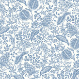 Pomegranate Wallpaper - White & Blue - by Rifle Paper Co.. Click for more details and a description.