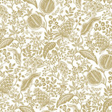 Pomegranate Wallpaper - White & Metallic Gold - by Rifle Paper Co.. Click for more details and a description.