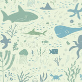 Underwater Adventures Medium  Mural - Seafoam - by Origin Murals. Click for more details and a description.