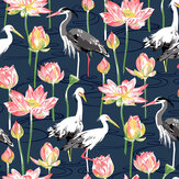 Barton Wallpaper - Navy - by A Street Prints. Click for more details and a description.