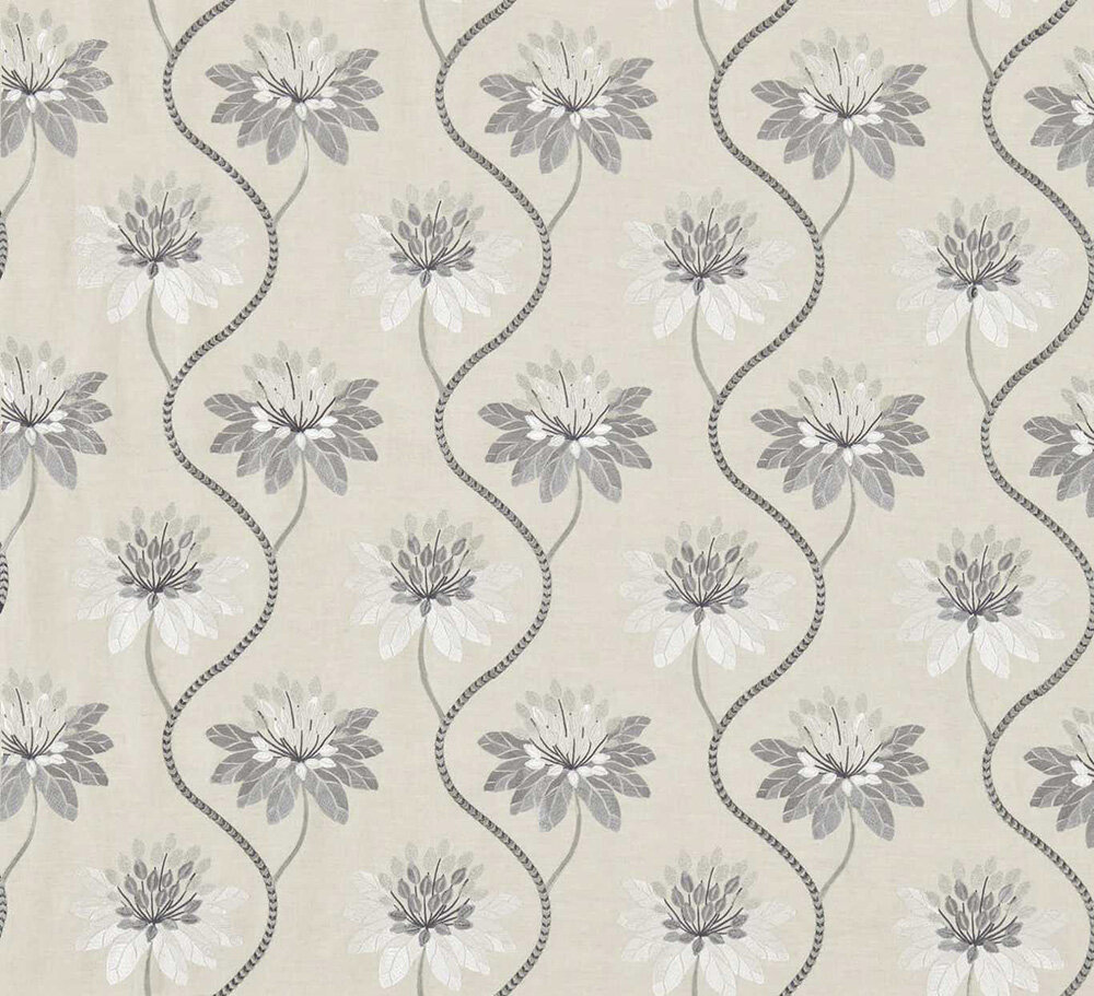 Eloise  Fabric - Dusty Blue - by Harlequin