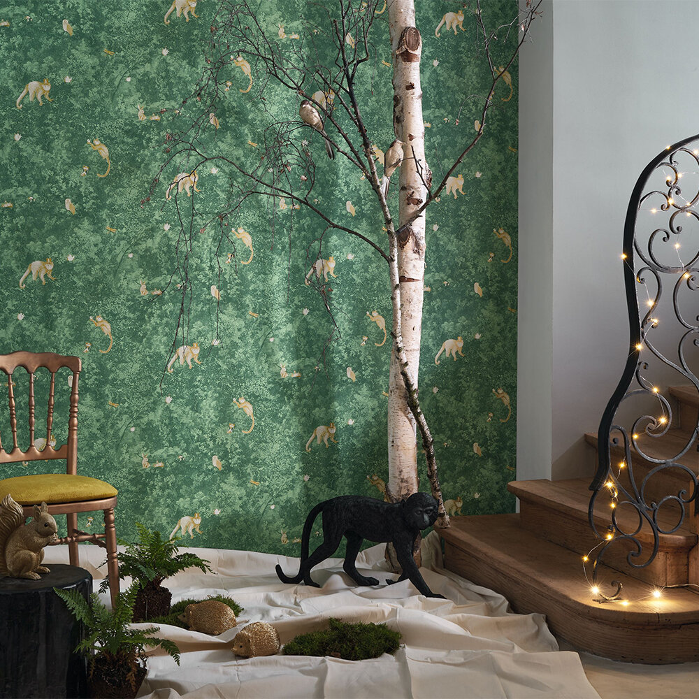 Jardin Des Merveilles Wallpaper - Vert Foret - by Casadeco
