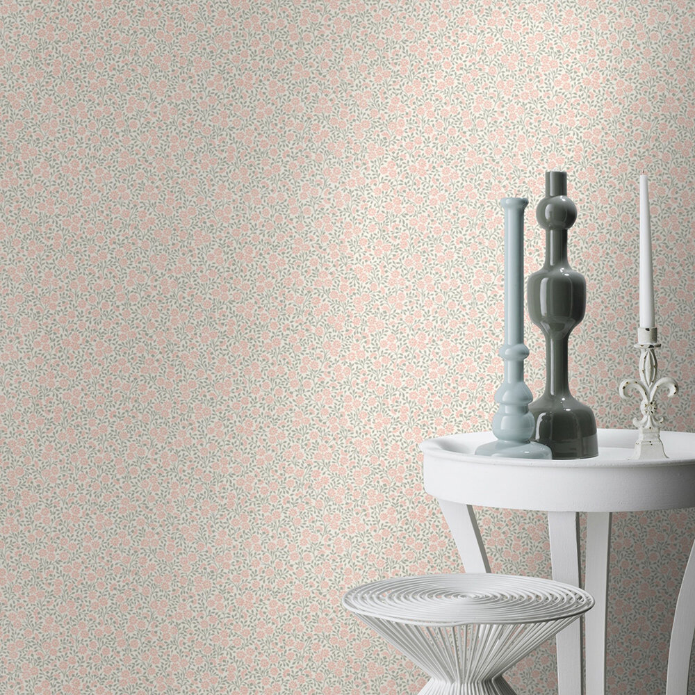 Petite Floral Wallpaper - Muted Pink - by Albany