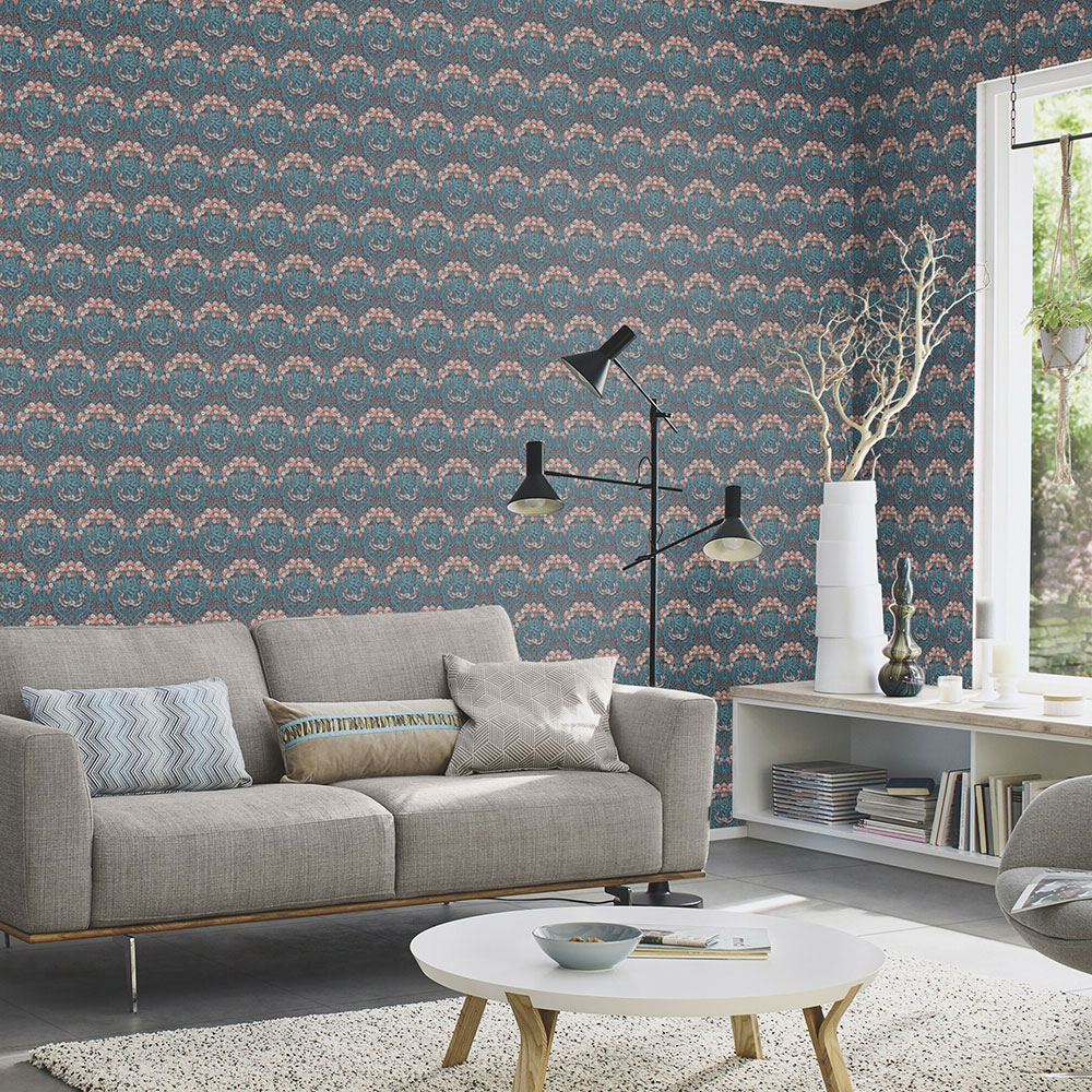 Bloomsbury Floral Wallpaper - Blue - by Albany